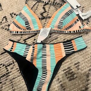 Rip Curl Multicolor Striped Bikini